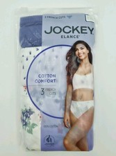 Jockey Elance Brief Panties Womens XL/8 Cotton Comfort Floral French Cut 3 Pack