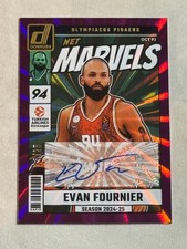 2024-25 Donruss Euroleague Net Marvels Holo Purple Laser Evan Fournier Auto /25