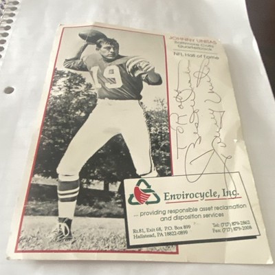 Johnny Unitas Baltimore Colts Signed Original Photo NFL Hall of Fame