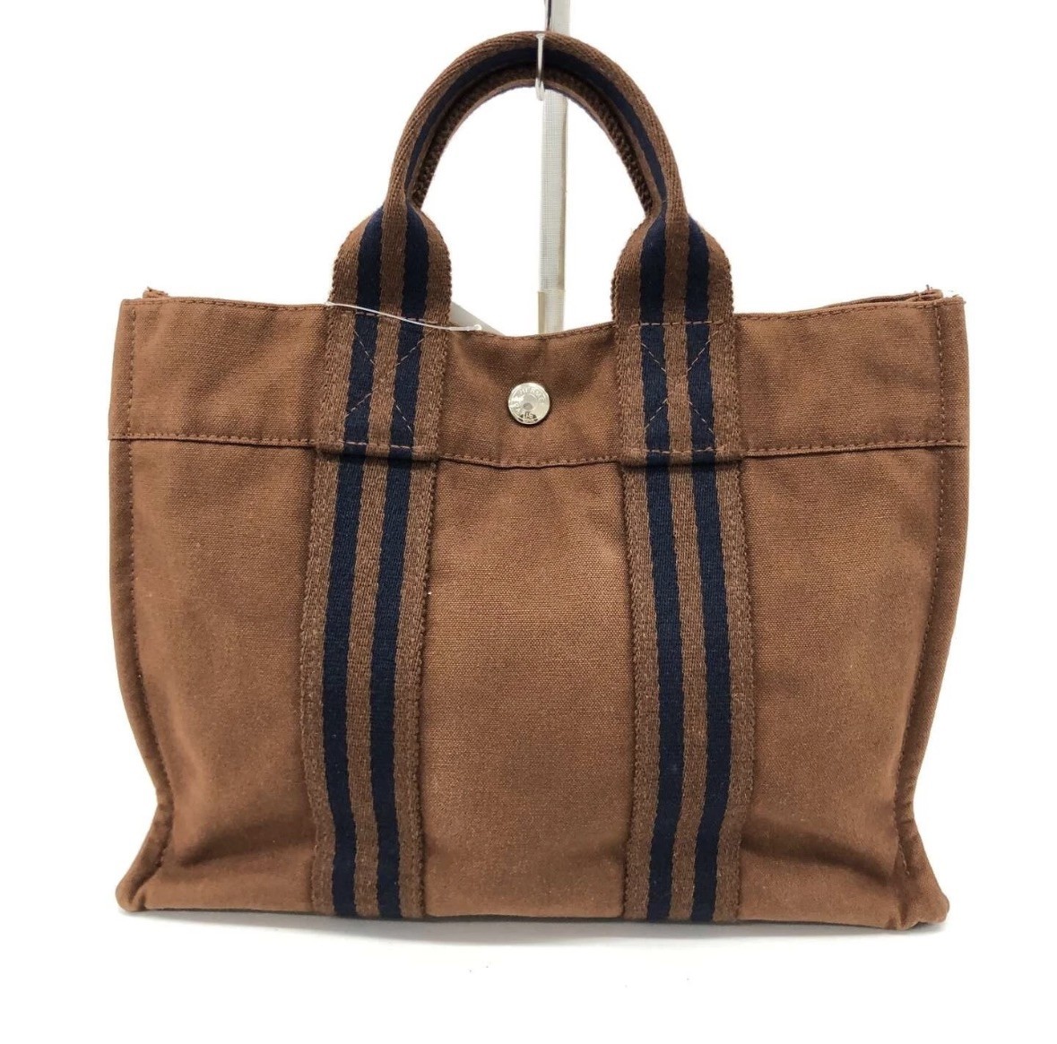 Borsa a mano Hermès Fourre Tout PM in cotone tote marrone