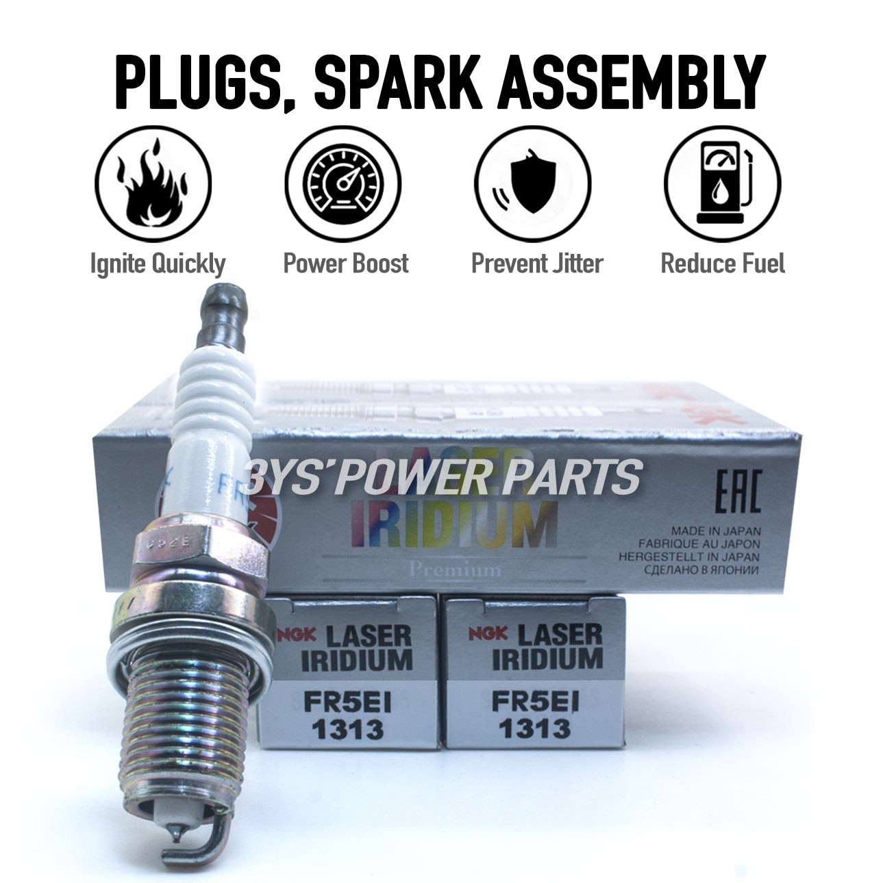 New NGK 1313 FR5EI Laser Iridium 4 Spark Plugs for PK16TT MN163235 K16PSRB8 po