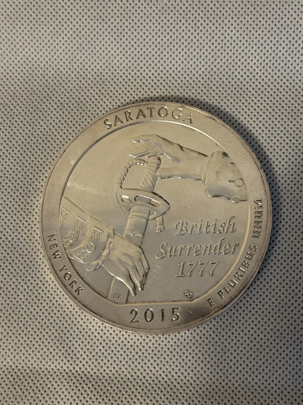 2015 5 oz Silver ATB Saratoga National Park, NY - British Surrender 1777