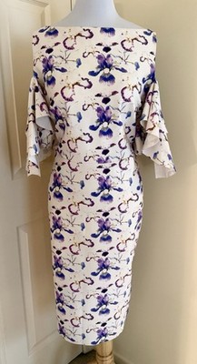 CHIARA BONI LA PETIT ROBE DRESS CAVALLI STYLE WHITE W/PURPLE SIZE IT48/12US