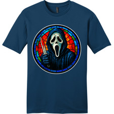 NEW Art Society STAINED GLASS GHOSTFACE NEPTUNE BLUE Tee Shirt S-4XL MADE IN USA