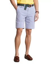 Polo Ralph Lauren Men's Strech Classic Fit 9" Seersucker Shorts, Blue, 38