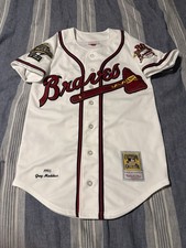 1995 Greg Maddux Home Atlanta Braves Mitchell  Ness Size 36 Jersey