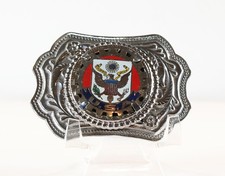 U.S.A. Bald Eagle Silver Metal Belt Buckle Vintage USA Made 1990s
