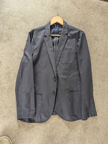 Gap Herren Klassischer Bedford Blazer Schwarz Strand Größe Large - Bild 2 von 10