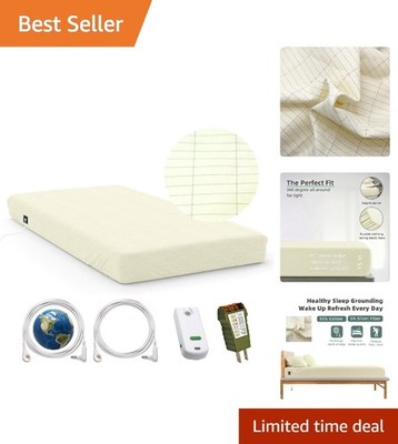 King Size Grounding Fitted Sheet Kit - 15'' Deep Pocket with Earthing Accessories