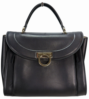 Salvatore Ferragamo Sofia Rainbow Black Leather Bag - Very Good - Read