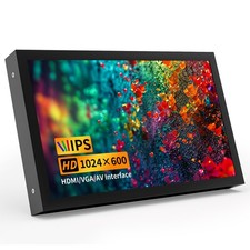 7 Inch Small Monitor, 1024 600 IPS Mini Monitor with Built-in Speakers/HDMI/V...