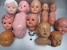 KONVOLUT--11 STCK:-- ANTIKE--PUPPENK&Ouml;PFE--SCHILDKR&Ouml;T--CELLULOID--PUPPENKLINIK