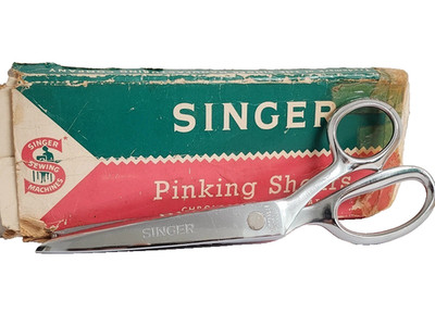 Vintage Sänger Zackenschere mit Originalkarton Schneiderschere