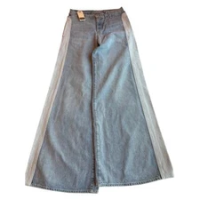 NWT USA Made Daily Blue Easy HW Flare Denim Jeans 100% Cotton Side Inset 27 