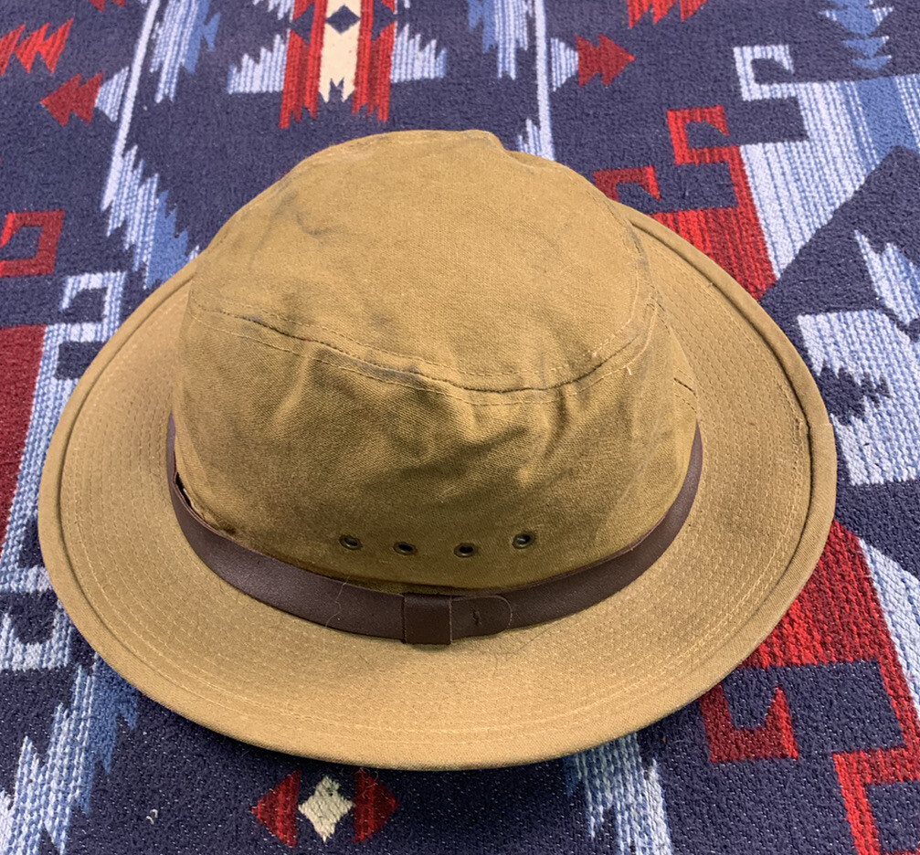 Vintage CC Filson Tin Cloth Packer Hat Waxed Cotton C… Gem