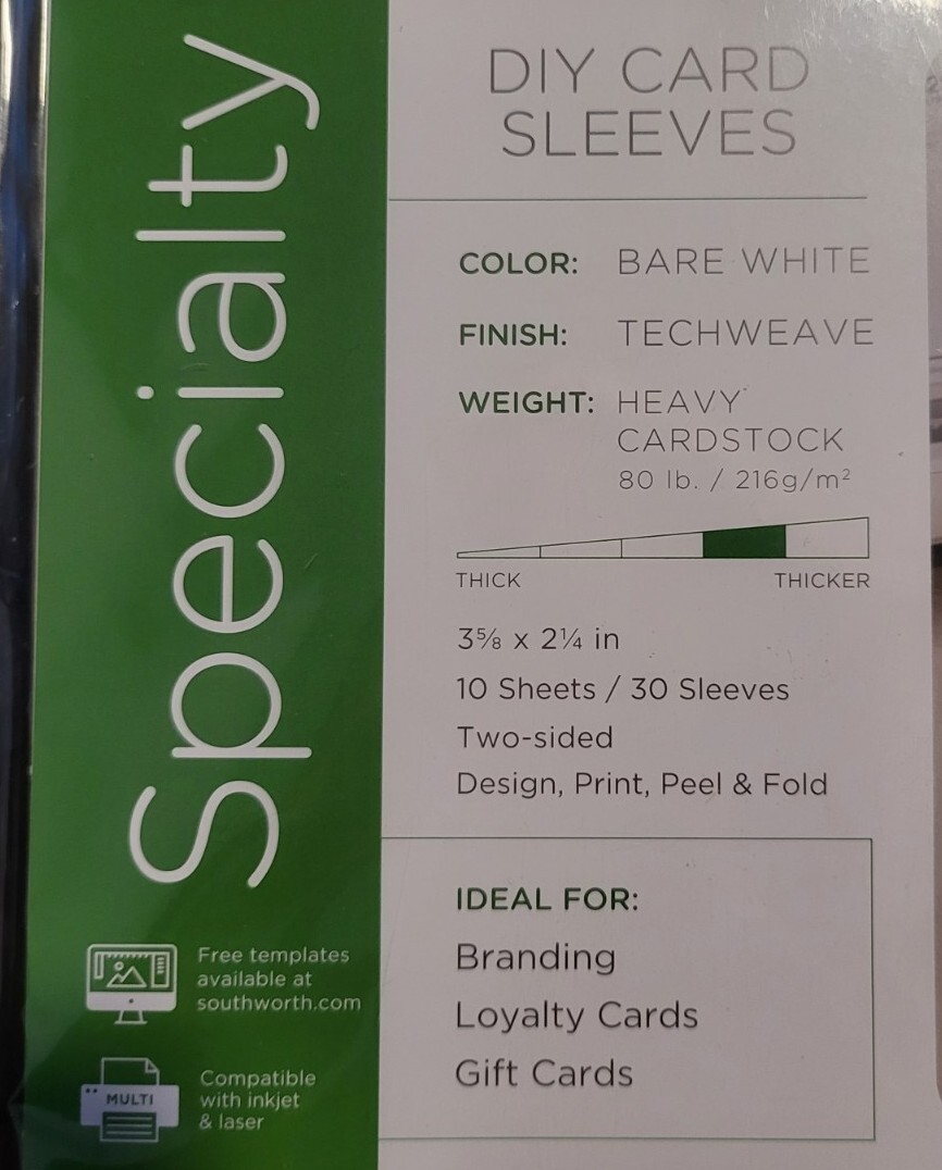 southworth diy card sleeves 54x85mm -80 Pack, Thick (SWN-521)  SwanPanasia Sleeves Skip cutting Leather Card Sleeve Pattern, Minimalist