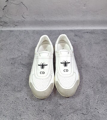 Size 39 - Christian Dior Women's White Leather & Suede D-Fence