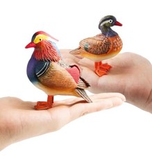 2pcs Mandarin Duck Birds Animal Toy PVC Action Figure Doll Kids Toys Party Gifts