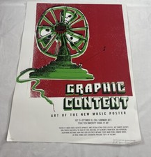 Graphic Content Art of the New Music Poster 2004 18x24' silk screen art texas