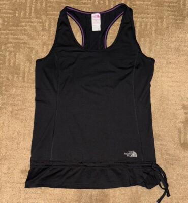 THE NORTH FACE Black/Purple Seamed Vaporwick ATHLETIC Racerback Tank Top~ MEDIUM