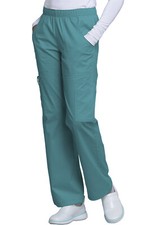 Teal Cherokee Scrubs Workwear Core Stretch Mid Rise Pull On Cargo Pant 4005 TLBW