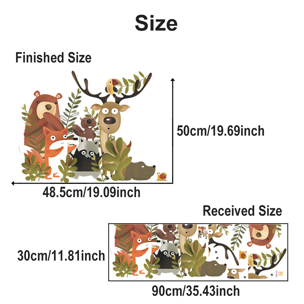 Forest Animal DIY Self Cute Cartoon Home Decor Kids Room Wall Sticker