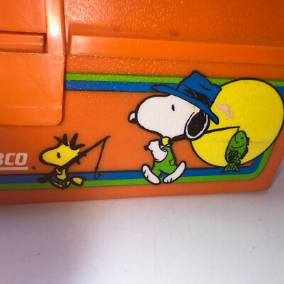 VTG Zebco / Old Pal Snoopy & Woodstock Catch Em Fishing Tackle Box
