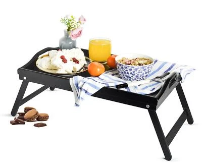 Betttablett dunkel 50x30 Serviertablett Tablett Frühstückstablett Holz Lackiert - Bild 1 von 4