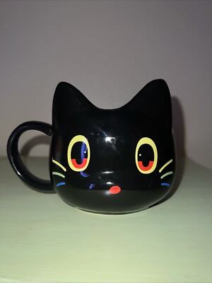 Black Cat Coffee Cup Mug 3D New 14 oz Yellow Eyes Dishwasher Microwave Safe