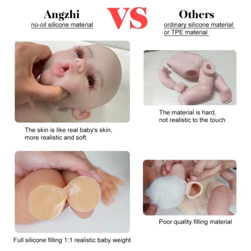 Anzi 18inch 100% Full Body Silicone Reborn Baby Girl Doll Lifelike Newborn Baby - Picture 7 of 16