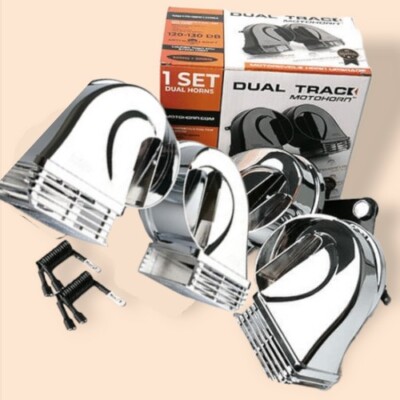  DUAL TRACK CHROME MOTORCYCLE HORN                               SUPER LOUD!!!