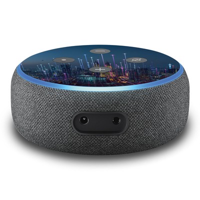 2er Set Aufkleber Big City passend für Alexa Echo Dot Gen.3 Assistant R137-16