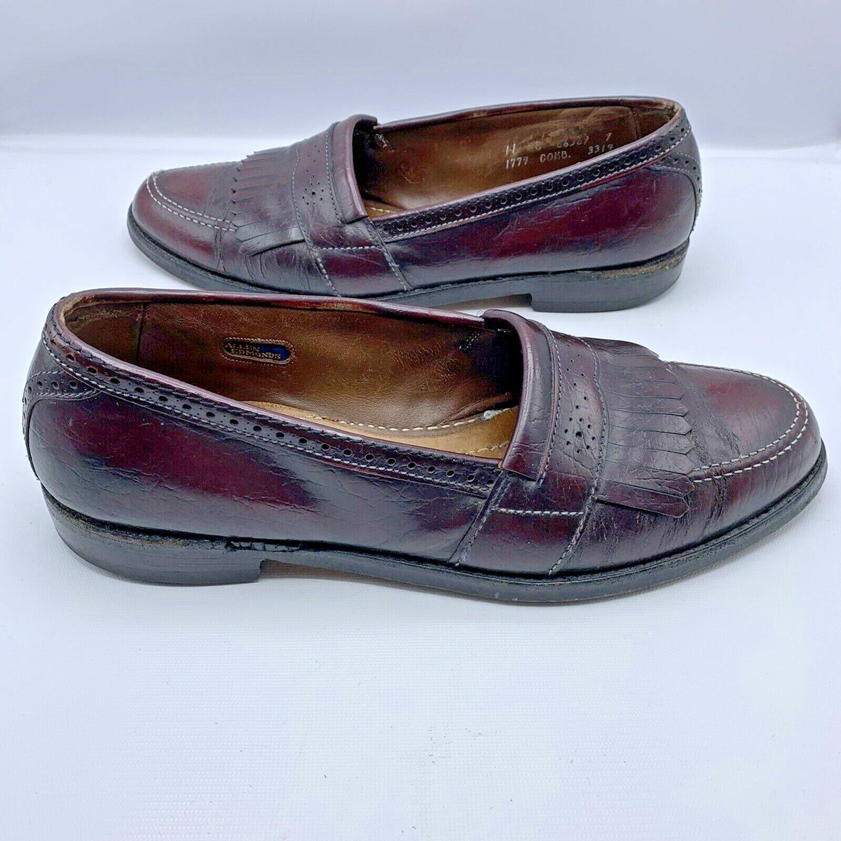 Allen Edmonds Devonshire Men Brown Leather Pleated Loafer 