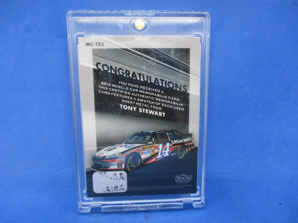 2012 PRESS PASS REDLINE MUSCLE CAR SHEET METAL RED #MCTS2 TONY STEWART 08/75 - Image 2 of 2