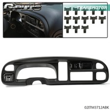 Fits 98-2002 Dodge Ram 1500 2500 3500 Pickup Black Dashboard Bezel W Vents