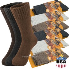 3 Pairs Mens Winter Warm Thermal Heavy Duty Lamb Wools Boots Ski Socks 10-13