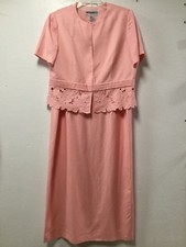 Womens Mother of the Bride Set Size 14 Pink Peach Cutwork Jessica Howard 218