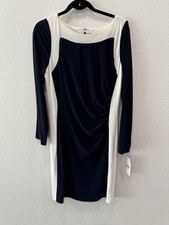 Lauren Ralph Lauren Navy Blue White dress Women’s Size 12 NWT $139