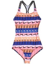 Nike L68813 Kids Pink Clash Racerback One-Piece Swimsuit Size Large