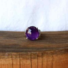 Amethyst Gemstone 925 Sterling Silver Handmade Statement Boho Ring Ethical Ring
