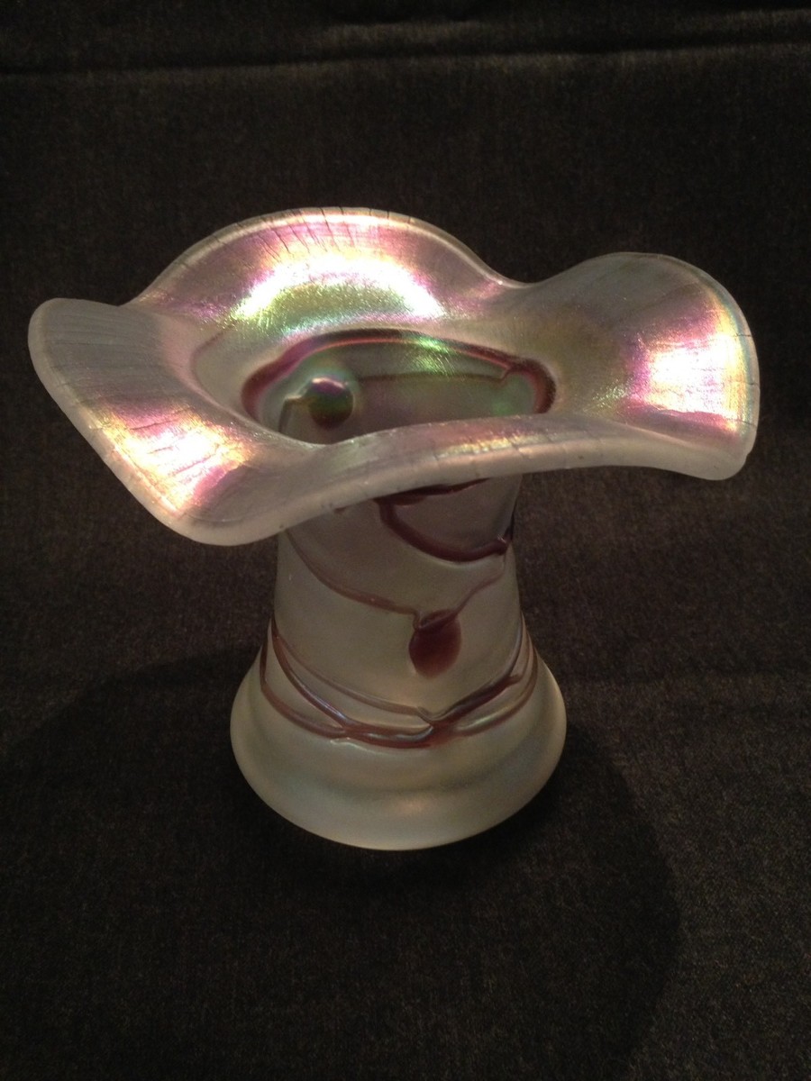 Poschinger Art Glass Germany Fleur Iridescent Vase | eBay