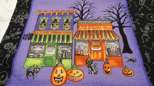 Fabric Panel Halloween "Spooky Town" Jennifer Allen 8 Spooky Squares Craft/Quilt - Picture 11 of 13