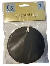 Chalkboard Tags-Circle-6 Pieces-approx. 4.6 in diameter