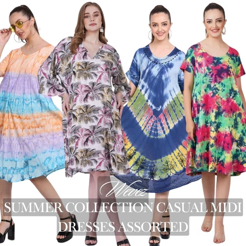 Wholesale Women Plus Size Summer Sleeve Dress 10 Pcs Lot Assorted Pack Sundress