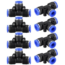 8Pcs Push To Connect Fittings Tube Connect 8mm or 5/16" od Tube Fittings