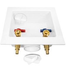 EFIELD Washing Machine Outlet Box , 1/4 Turn Brass Valves , 1/2" Crimp Pex Inlet