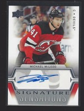 Michael McLeod 2019-20 Upper Deck Signature Sensations #SSMI New Jersey Devils