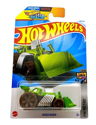 Hot Wheels Speed Dozer Green #147 Mainline 2024 Case H Let's Race