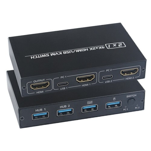 4K USB HDMI-compatible KVM Switch Box Video Display Switcher Splitter for 2 PC - Bild 4 von 7