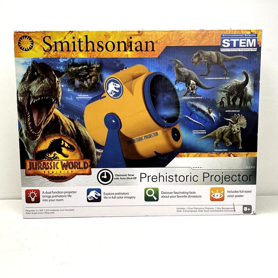 Smithsonian Jurassic World Dominion Sala de Dinosaurios Prehistóricos Proyector Ciencia Foto 2 de 4